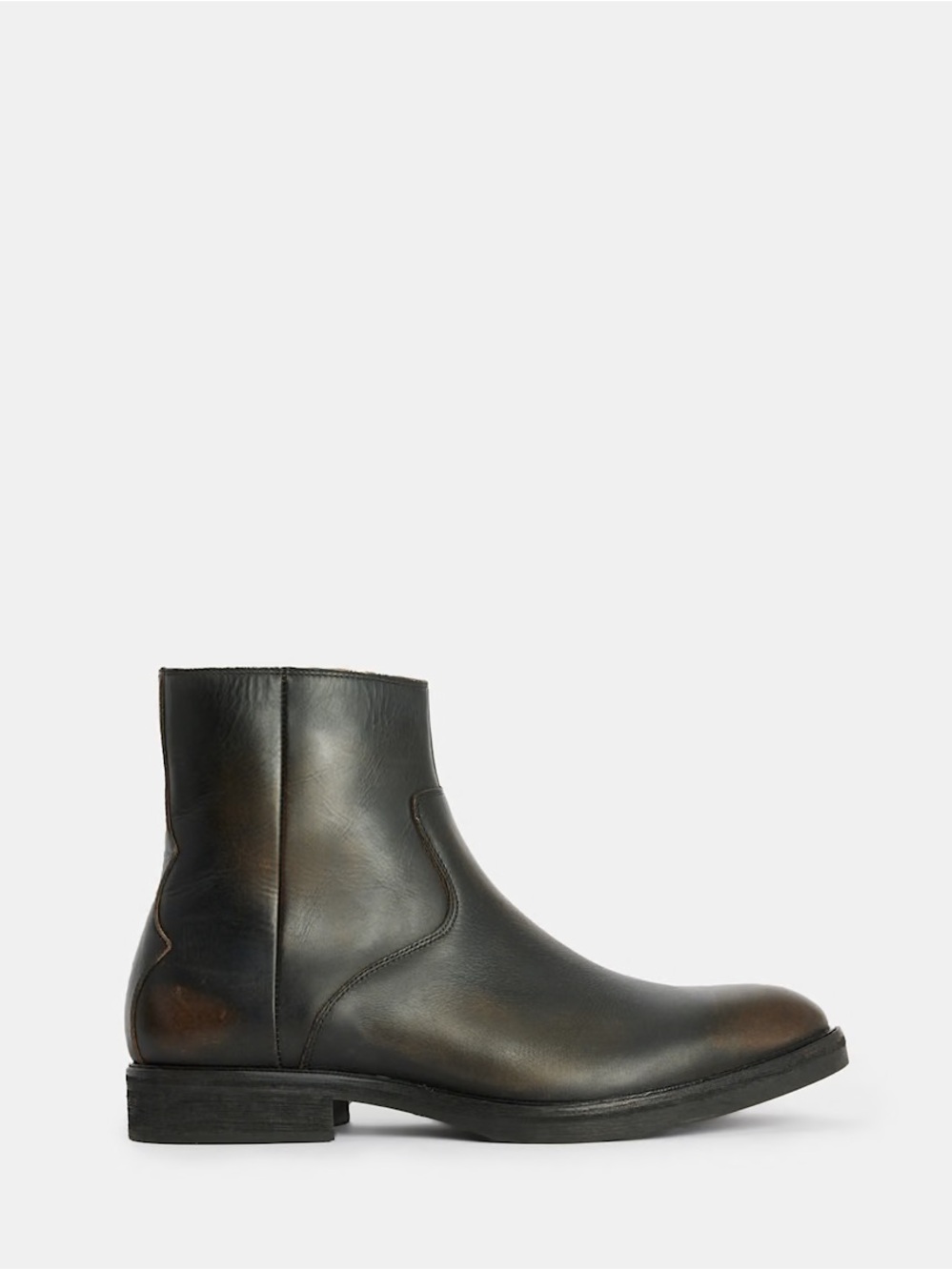 All Saints Men's Black Leather Zip Boots